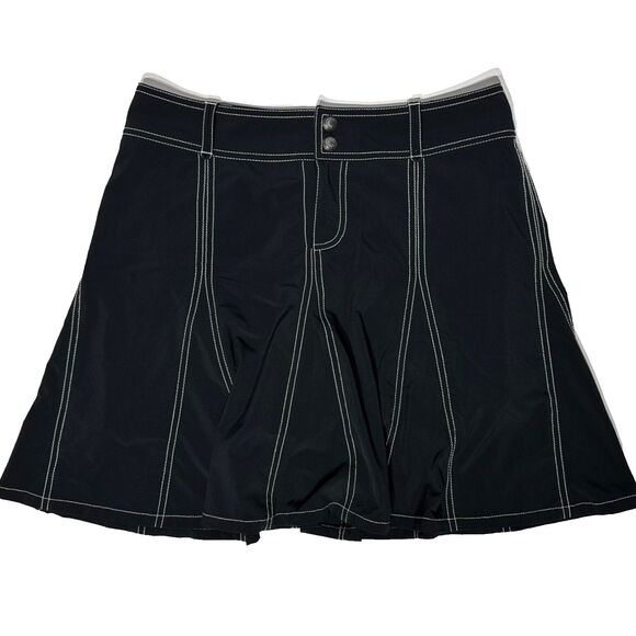 Athleta Black Athletic Tennis Golf Stretchy Mini Skort Skirt Pockets Women's 8 - Picture 1 of 10
